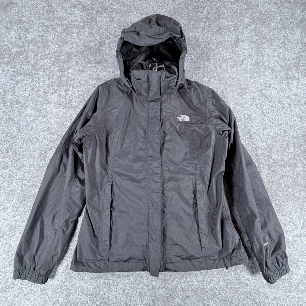 The North Face Dryvent Rain Coat Jacket Womens M Black Waterproof Hooded Hiking